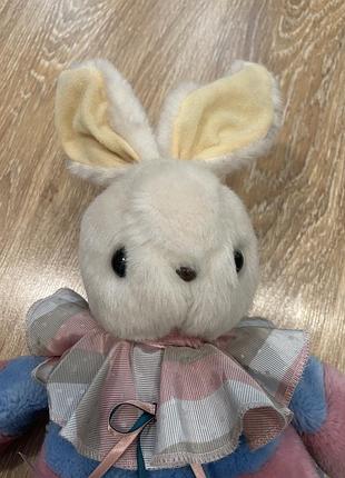 Винтажная мягкая игрушка  япония vintage applause marzipan bunny rabbit pink blue