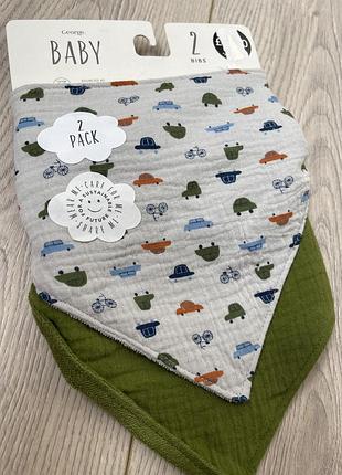 Нові слюнявчики набір 0-3-6 міс