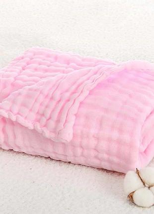 Плед детский муслиновый 6-слойный 105х105см, розовый