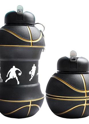 Пляшка для води спортивна складна силіконова, баскетбольний м'яч, 550 мл