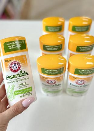 Arm & hammer essentials натуральний дезодорант лаванда і розмарин, 71 г