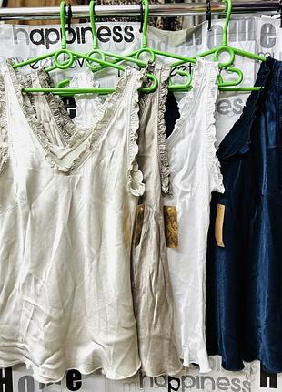 Майка- топ, шёлк- атлас 🌱натуральный, италия 42-46 р.