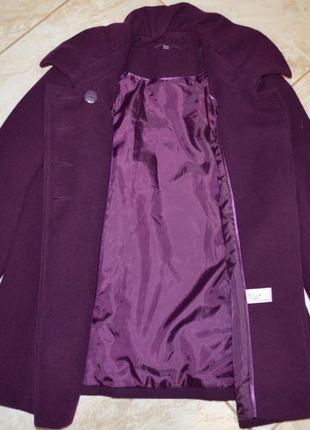 Брендовое фиолетовое демисезонное пальто с карманами klass collection5 фото