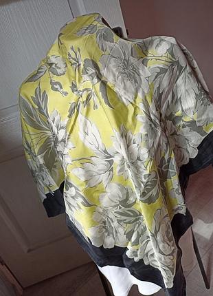 Платок шелковый винтаж цветы