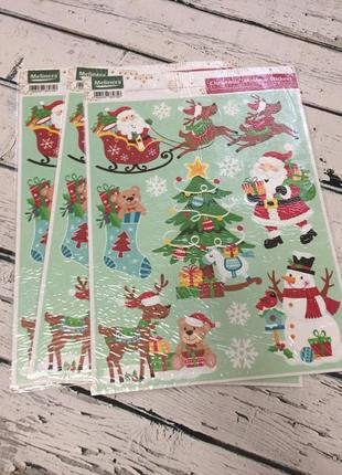 Великі новорічні багаторазові наклейки, стікери melinera1 фото
