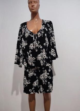 Платье комбинезон ромпер из вискозы с кармашками 2xl-3xl