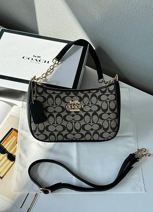 Сумка жіноча coach black/beige