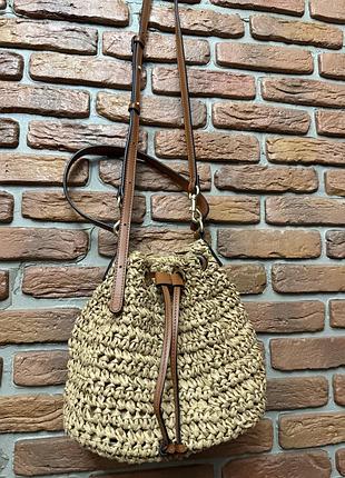 Плетена сумка , сумочка плетена з довгою ручкою