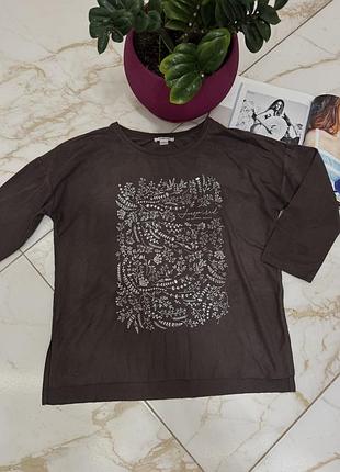 Стильний жіночий лонгслів зі штучної замші з квітковим принтом