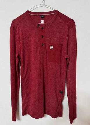 Лонгслив кофта мужская бордовая slim g-star raw, размер s