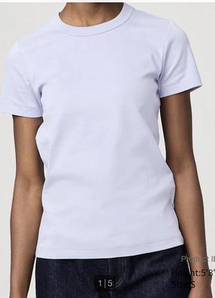 Футболки uniqlo crew neck из плотного хлопка и уплотненной горловиной