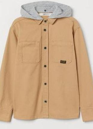 Детская рубашка с капюшоном на мальчика 12-13 лет
