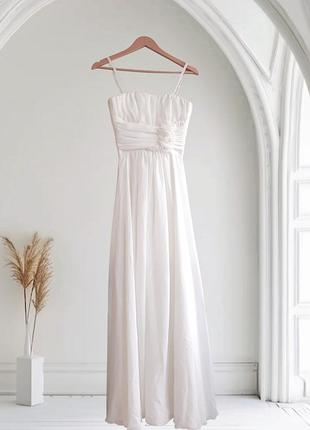 Платье белое женское долгое свадебное, вечерняя выпускная enigma