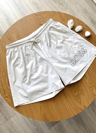 Чоловічі шорти плавки hugo boss , білі , пляжні шорти