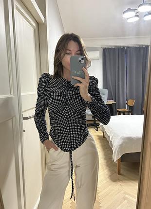 Нова блузка в клітинку zara, xs/s2 фото