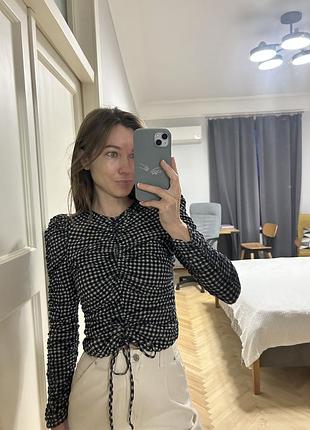 Нова блузка в клітинку zara, xs/s