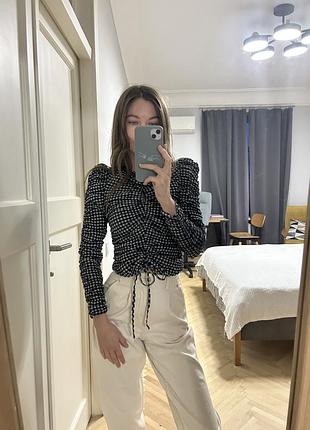 Нова блузка в клітинку zara, xs/s4 фото
