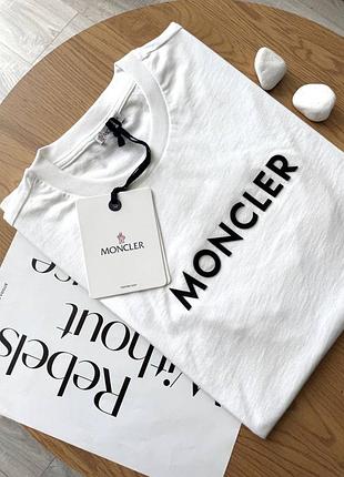 Чоловіча , жіноча футболка moncler , біла , оригінал