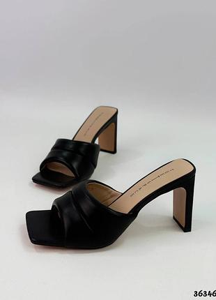 Жіночі шльопанці сабо, 35-39р, чорні, еко шкіра
