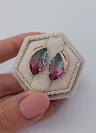 Серьги с мультицирконом