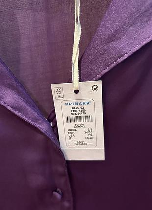 Сатинова блуза кофта primark на гудзиках з мереживом в підвісному стилі2 фото