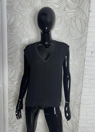 Напівпрозора блуза блузка на трикотажній підкладці zara, xs