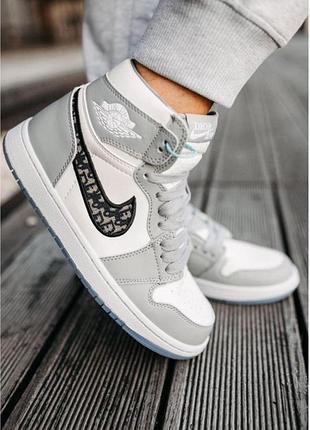 Кросівки хайтопи nike air jordan x dior італія оригінал