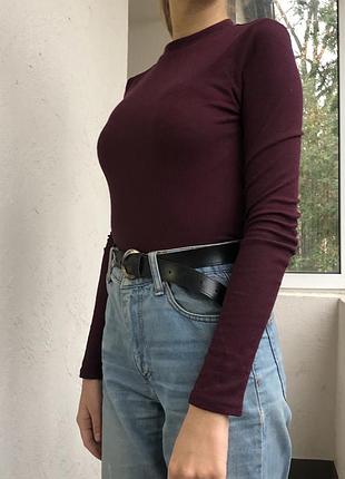 Бардовая кофта с длинным рукавом h&m 3
