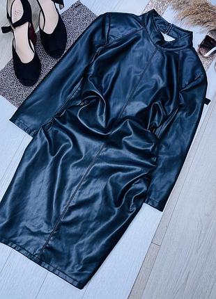 Чорна шкіряна сукня zara s плаття з відкритою спиною коротке плаття сексуальне сукня зара