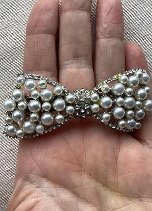 Шпилька французька  бант з перлинами.