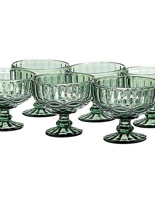 Набір скляних креманок із візерунком 6 шт. 300 мл 18428-029