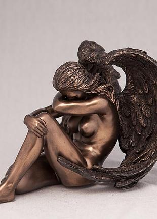 Статуэтка декоративная грустящий ангел 11 см 765012 полистоун покрытый бронзой