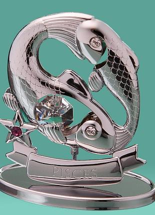 Фигурка crystocraft со стразами swarovski знак зодиак рыбы 8 см 0268-001 sl