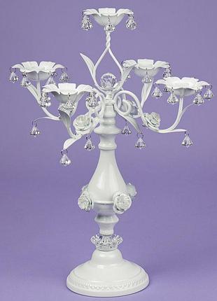 Подсвечник на 5 свечей  с кристаллами 50 см 12011-008