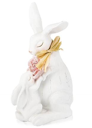 Статуетка декоративна сім'я кроликів 20 см 16013-023 полістоун