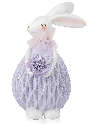 Статуетка декоративна кролик у фіолетовому 17 см 16013-028 полістоун
