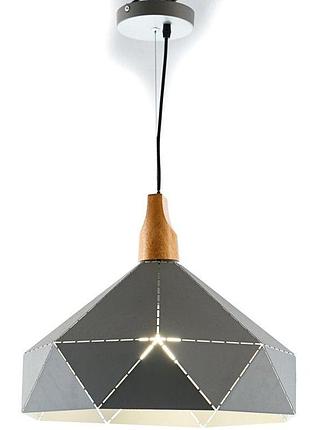 Люстра подвес из металла и дерева slavia zd038b/d400 (grey)