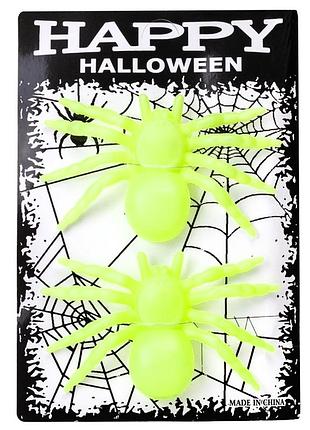 Святкова прикраса декор halloween світні павуки 2 шт 17 см 19149-011