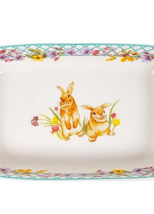 Блюдо прямоугольное фарфоровая funny bunny 30,5х15,5х5,5 см 1985-182