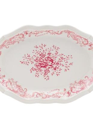 Набір тарілок рожевий візерунок 31 см 6 штук 19198-002 порцеляна