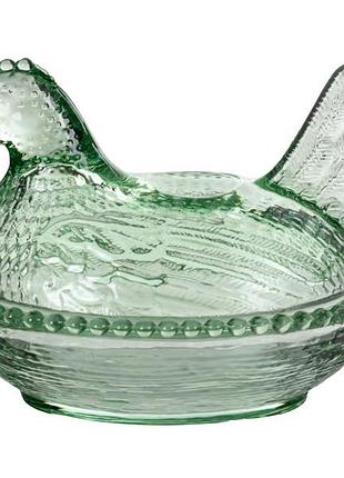 Икорница стеклянная с крышкой lefard курочка 15х11х11 см 240 мл 355-289