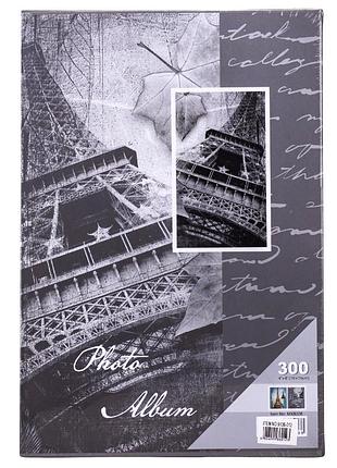 Фотоальбом с твердой обложкой париж 34х23х5,5 см на 300 фото 10х15 см 9136-012 серый