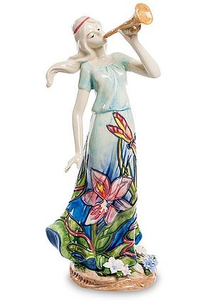 Статуетка порцелянова pavone дівчина чарівна труба 25 см 1106191