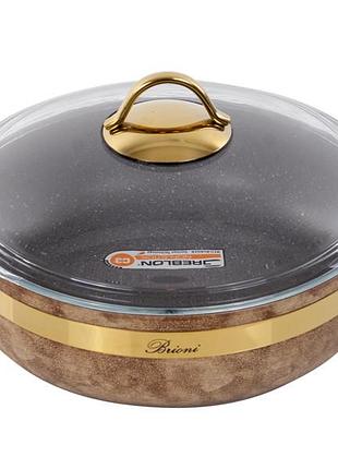 Сотейник антипригарный brioni royal stone ti̇gereye 26 см 2.8 л 3.5 мм толщиной 1764-050