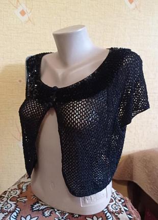 Кофта бореро накидка ажурная сетка м-l