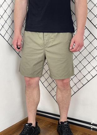 Базові оливкові шорти h&m regular fit, однотонні, хакі