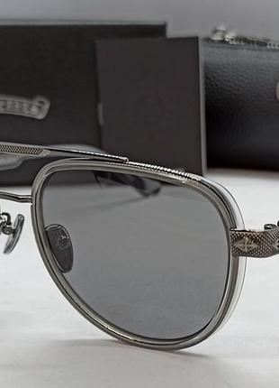 Chrome hearts sk окуляри чоловічі сонцезахисні сірі в сріблястому металі