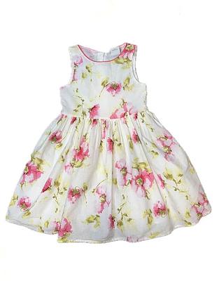 Сукня святкова біла в рожеві квіти 5-6 років