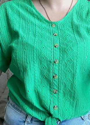 Ажурна блузка, майка літня вільна nutmeg