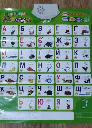 Детская украинская азбука, сенсорный звуковой плакат